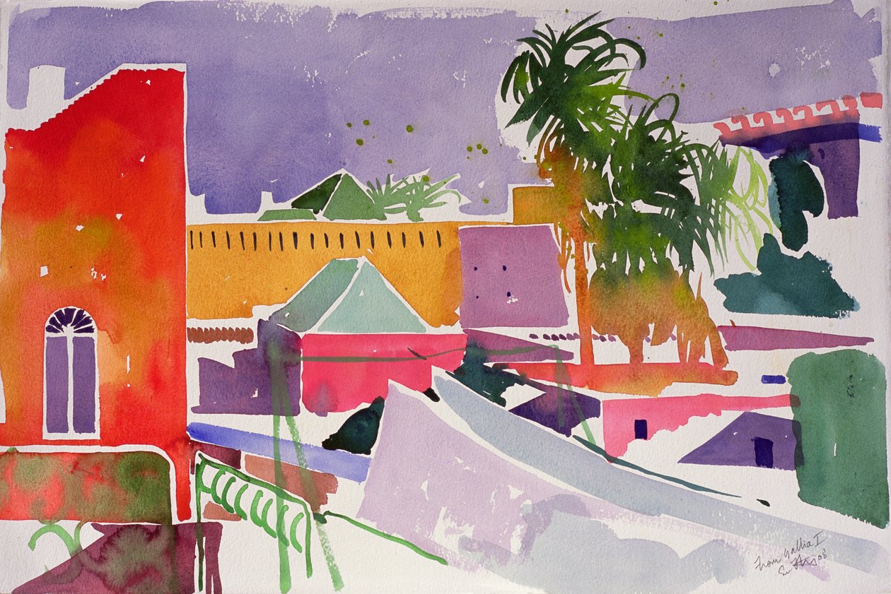 Van Gallia 1 (aquarel op papier) door Simon Fletcher