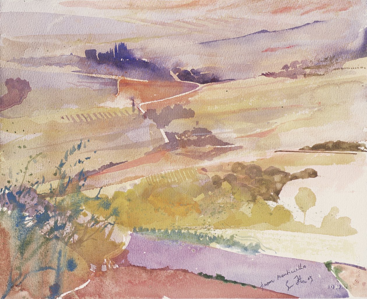 Van Monticello, Italië, 2003 (aquarel) door Simon Fletcher