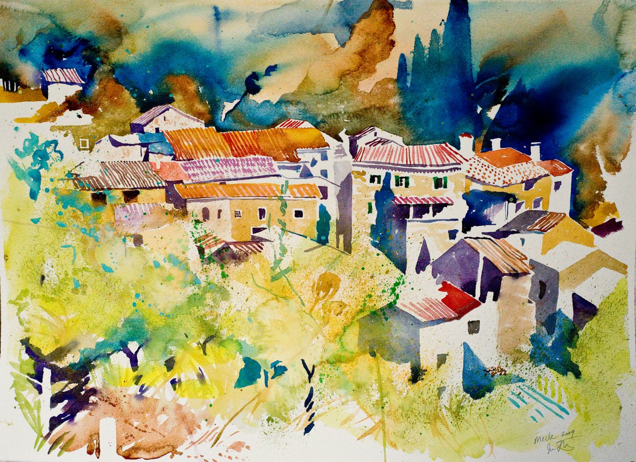 Mecle, 2009 (aquarel) door Simon Fletcher