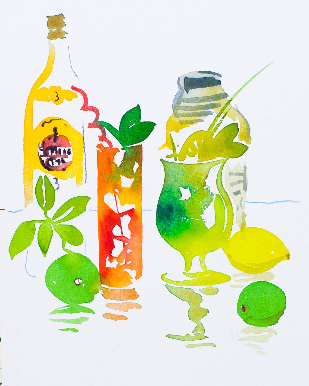 Mojito  Cuba Libre, 2016 (aquarel) door Simon Fletcher