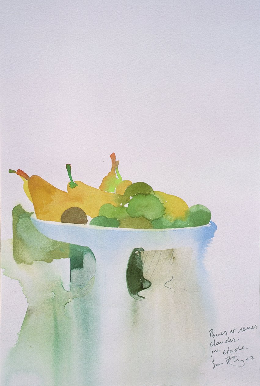 Poire, claudes queens I, 2002 (aquarel) door Simon Fletcher