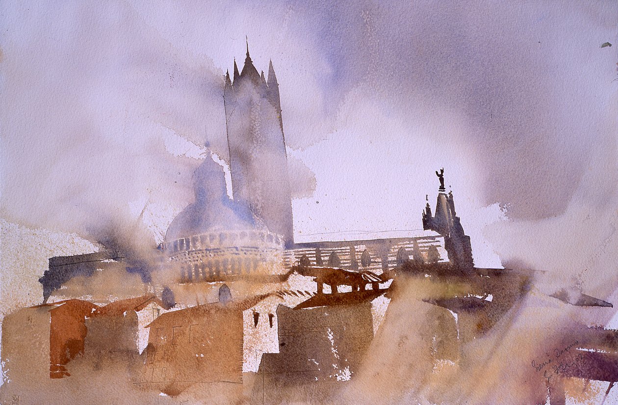 Kathedraal van Siena, 2002 (aquarel) door Simon Fletcher