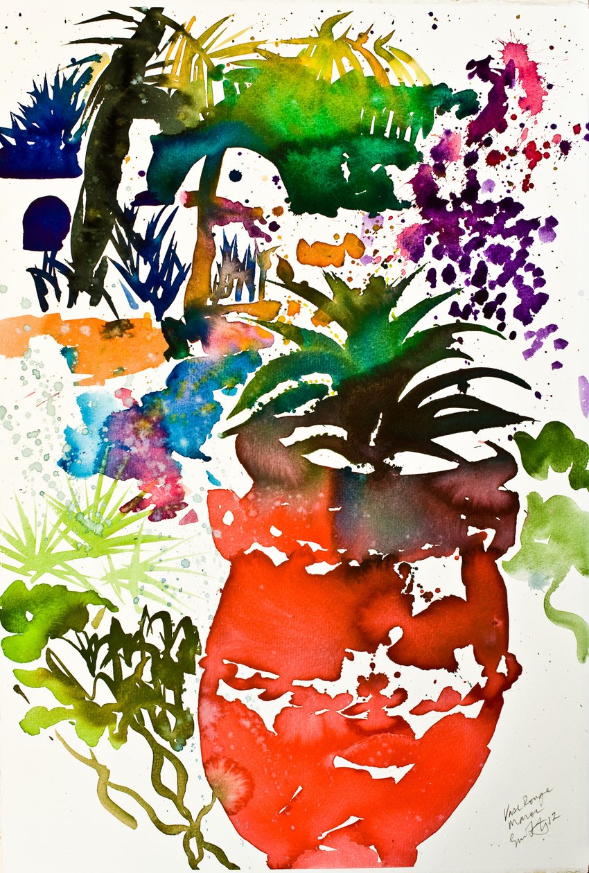 Vaas rouge, Maroc 2013. aquarel door Simon Fletcher
