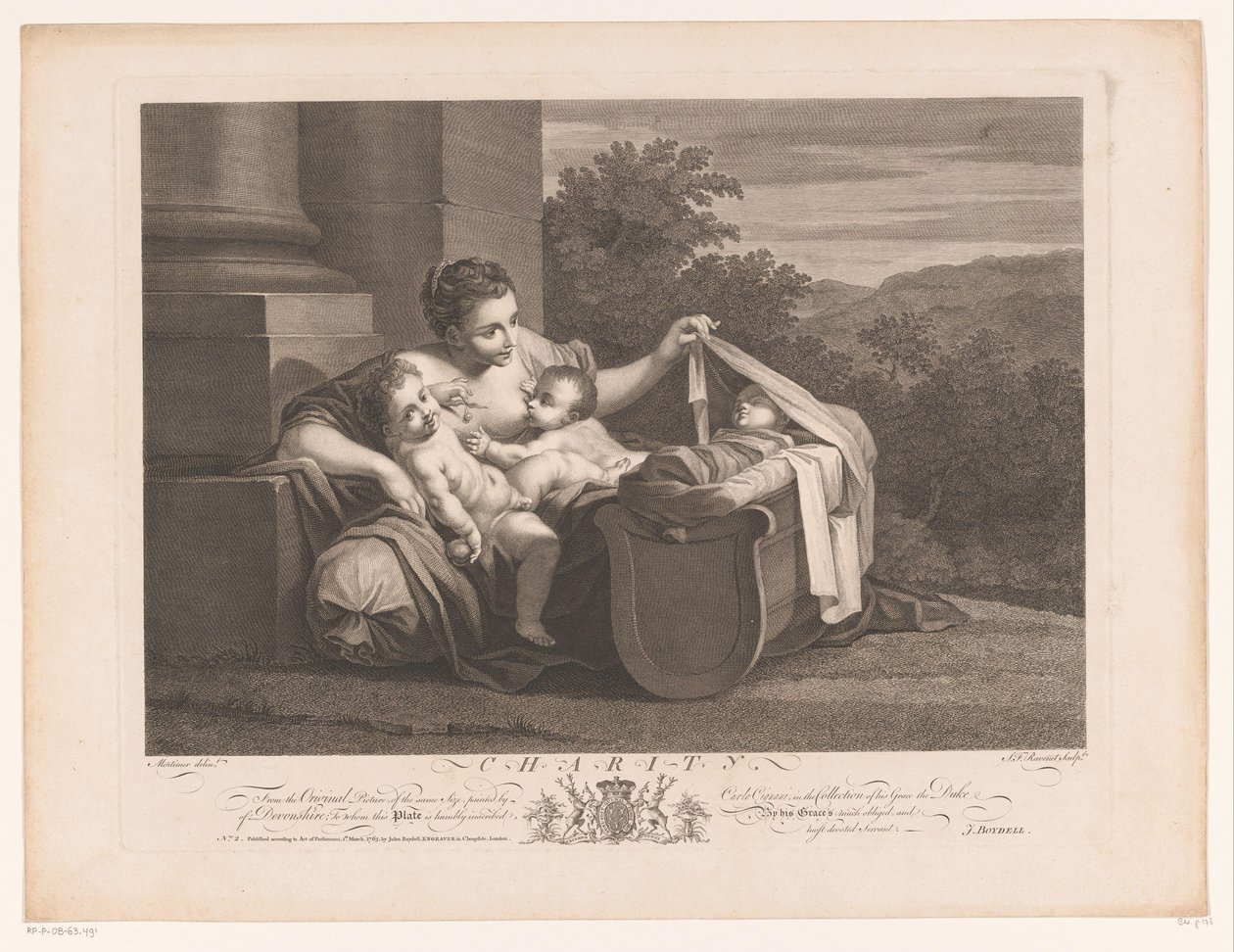 Caritas door Simon François Ravenet (le vieux)