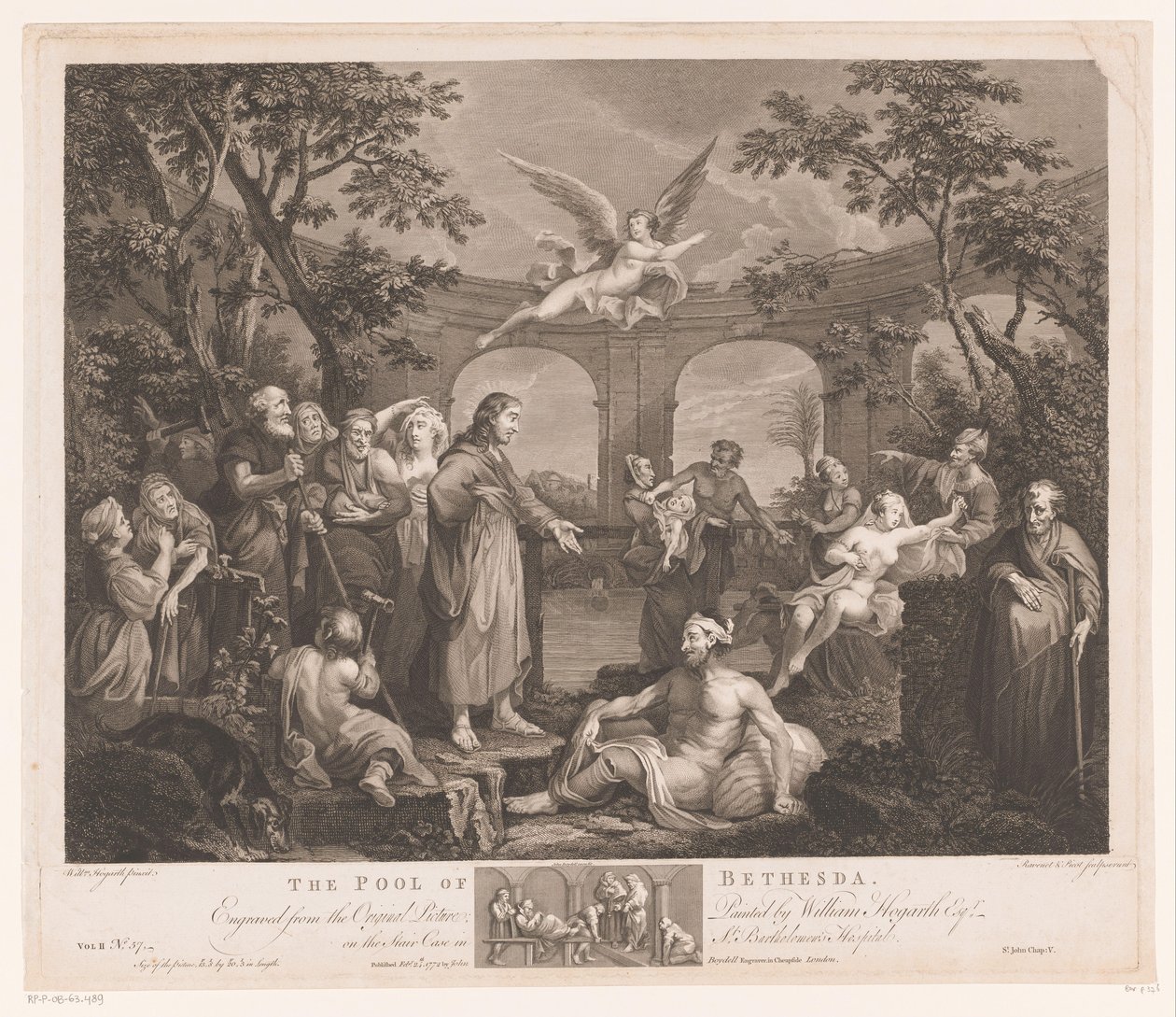 Christus geneest de zieke van Bethesda door Simon François Ravenet (le vieux)