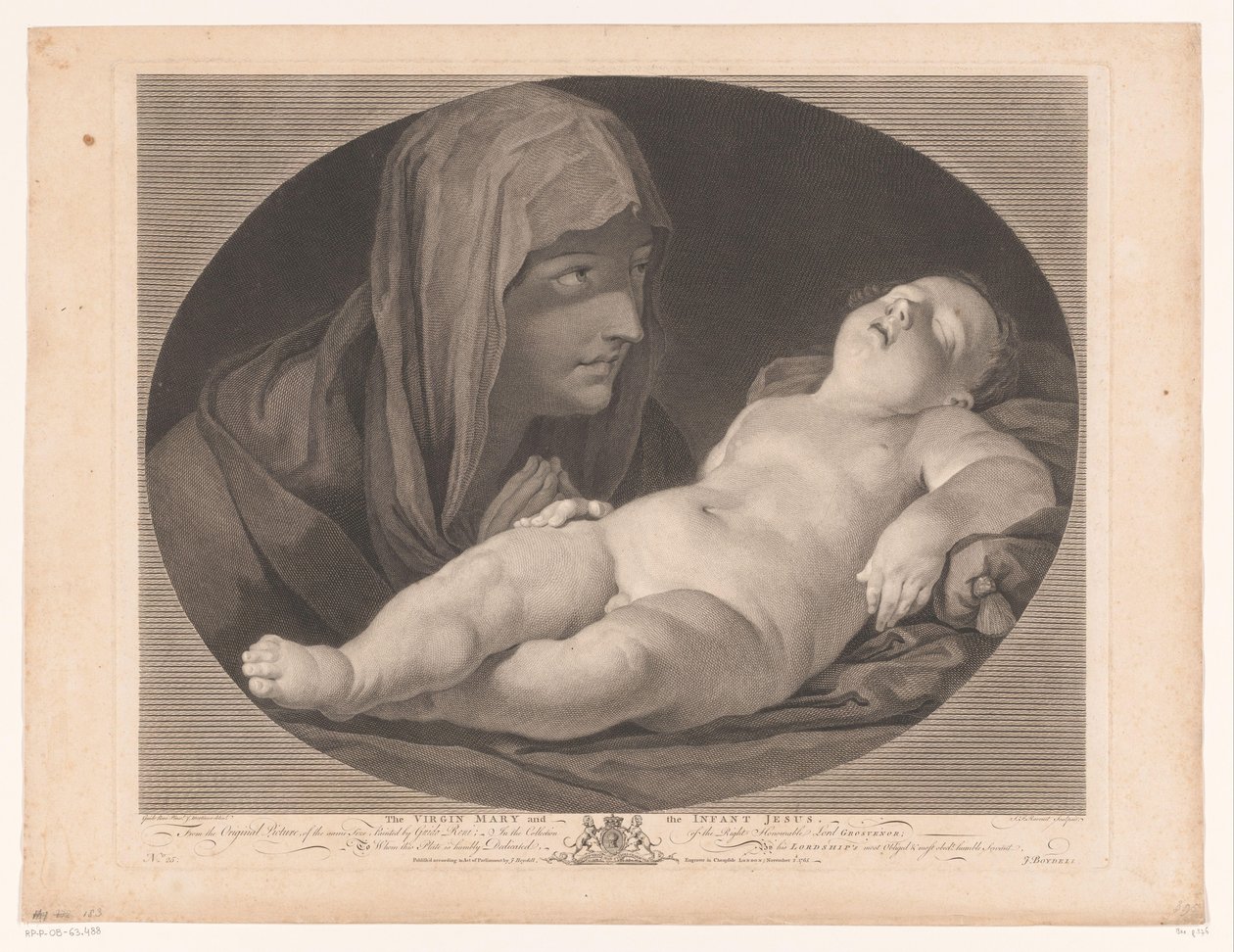 Maria bij slapende Christus door Simon François Ravenet (le vieux)