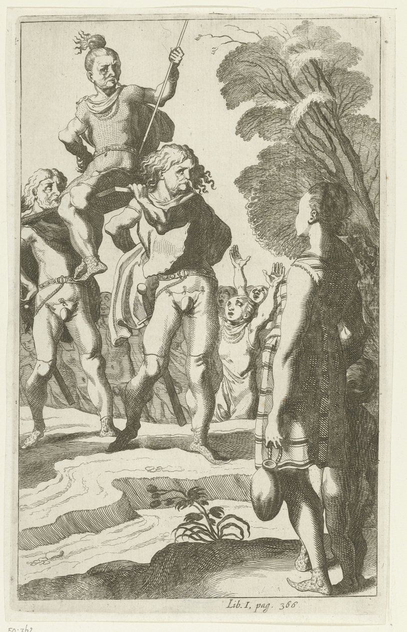 Brinio op een schild geheven door Simon Frisius