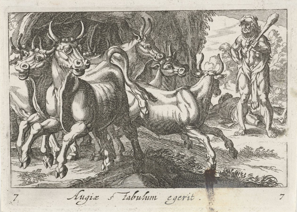 Hercules hoedt de kudde van Geryon Augiae stabulum egerit Herculische thema