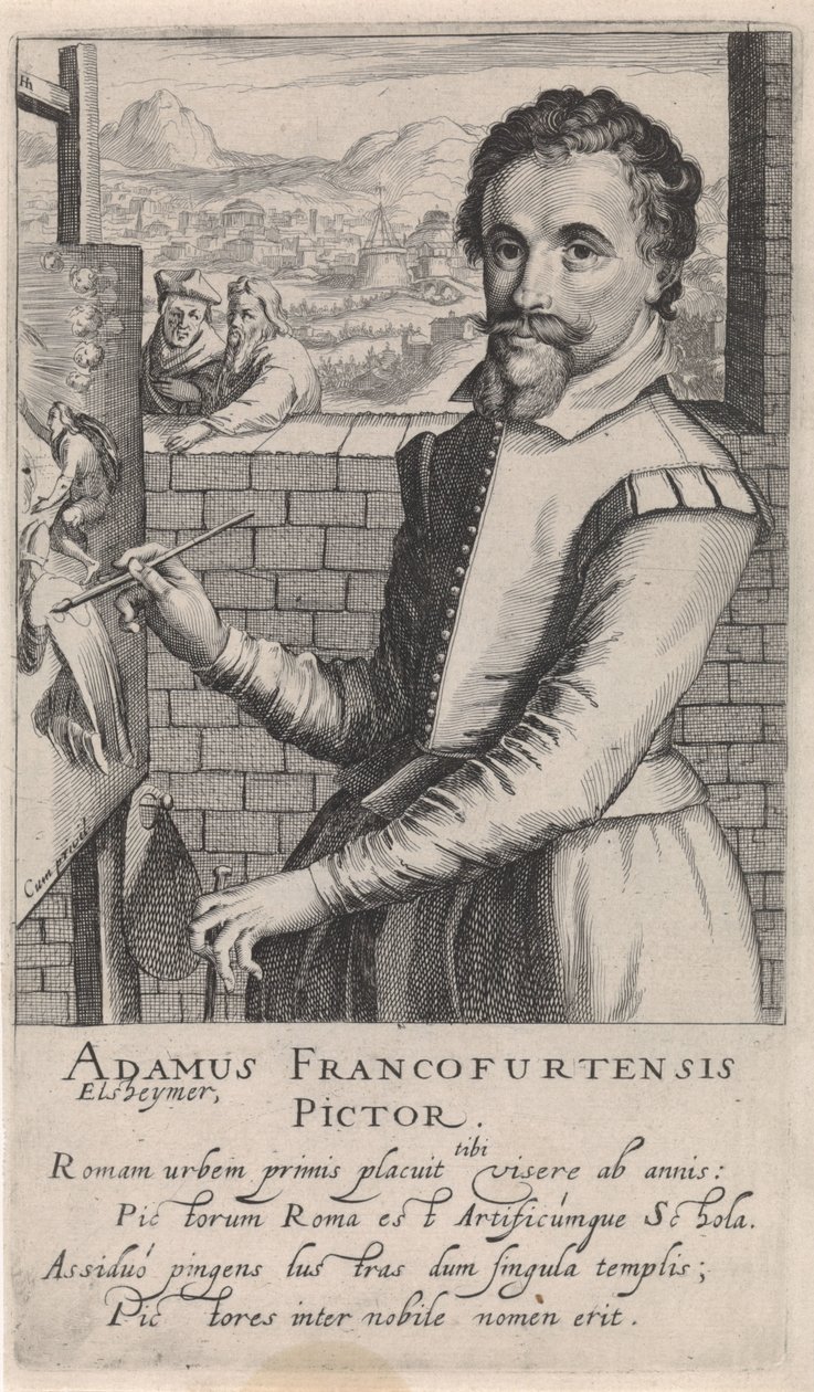Portret van Adam Elsheimer door Simon Frisius