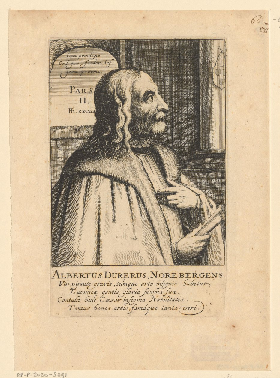 Portret van Albrecht Dürer door Simon Frisius