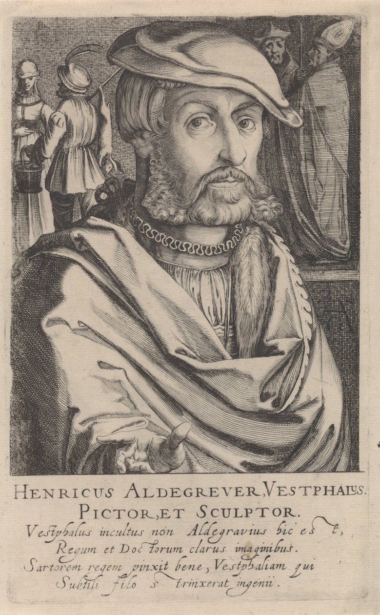 Portret van Heinrich Aldegrever door Simon Frisius
