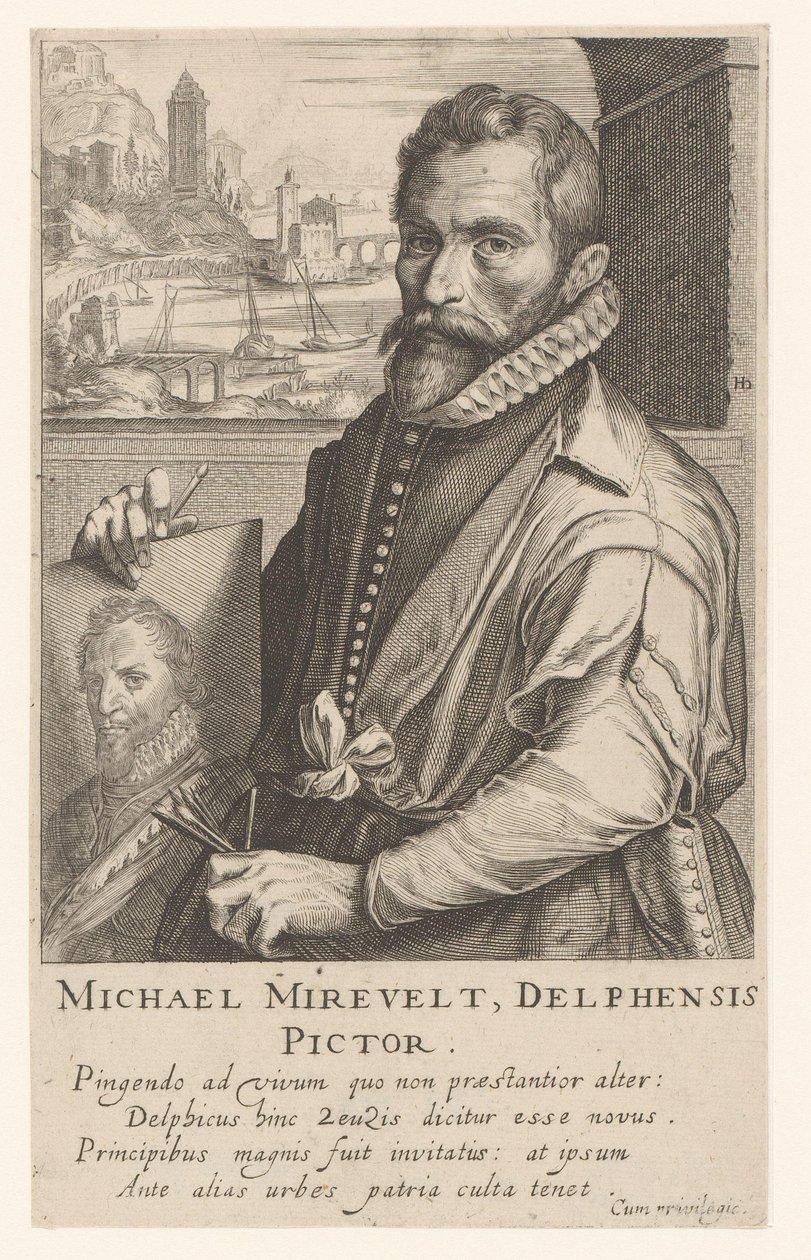 Portret van Michiel Mierevelt door Simon Frisius