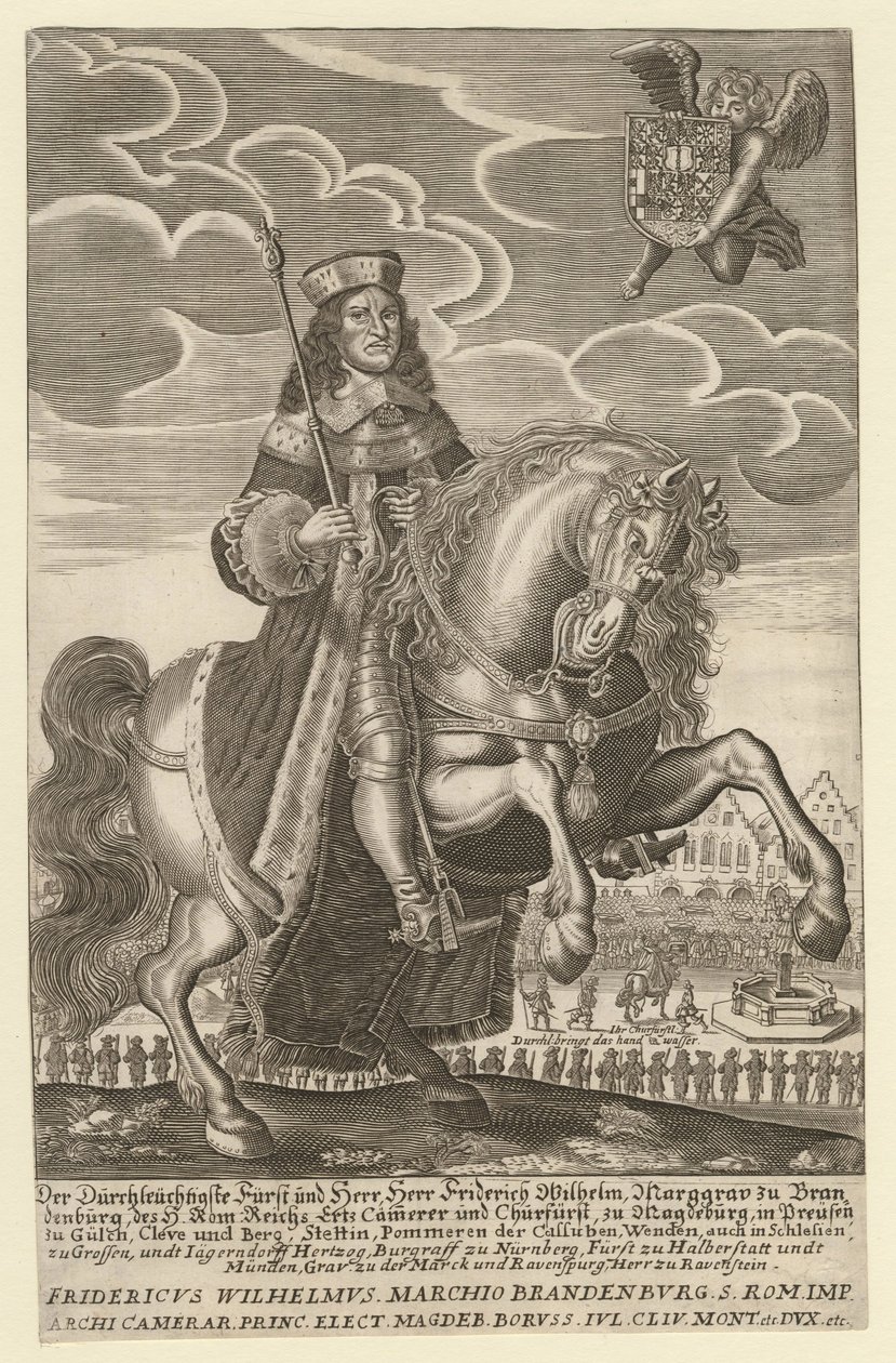 Portret van Frederik Willem 1620-1688, keurvorst van Brandenburg, hertog van Pruisen, 1680 door Simon Grimm