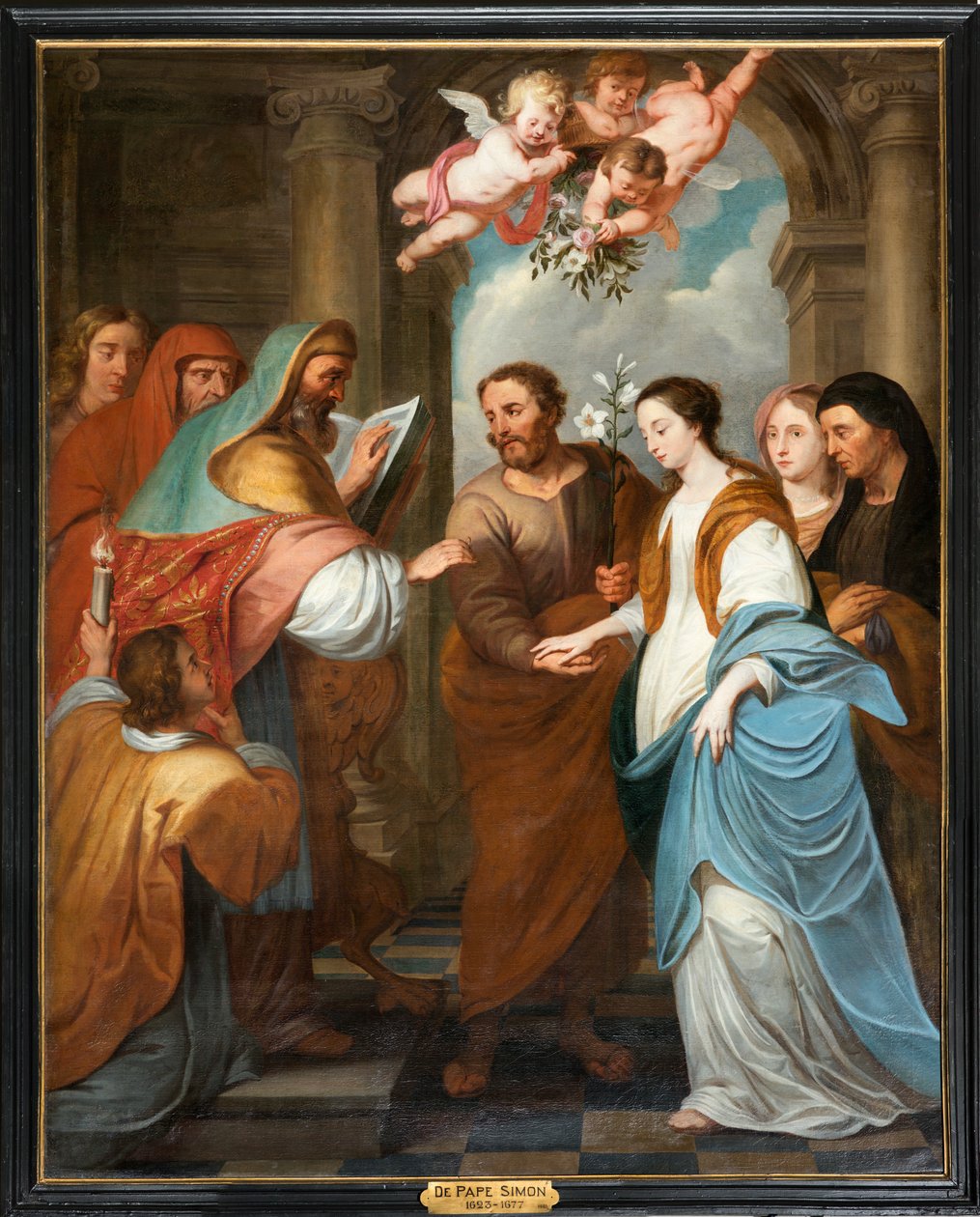Parochiekerk (Parochiekerk Sint-Eligius). Simon De Pape. Verloving van de Maagd. 17e eeuw. door Simon II de Pape