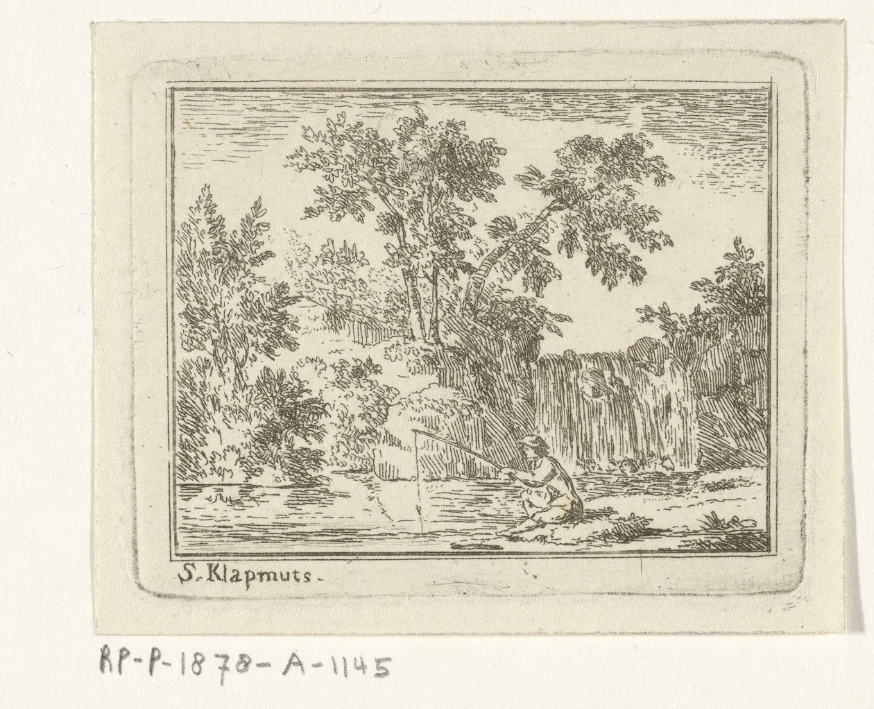 Landschap met een visser door Simon Klapmuts