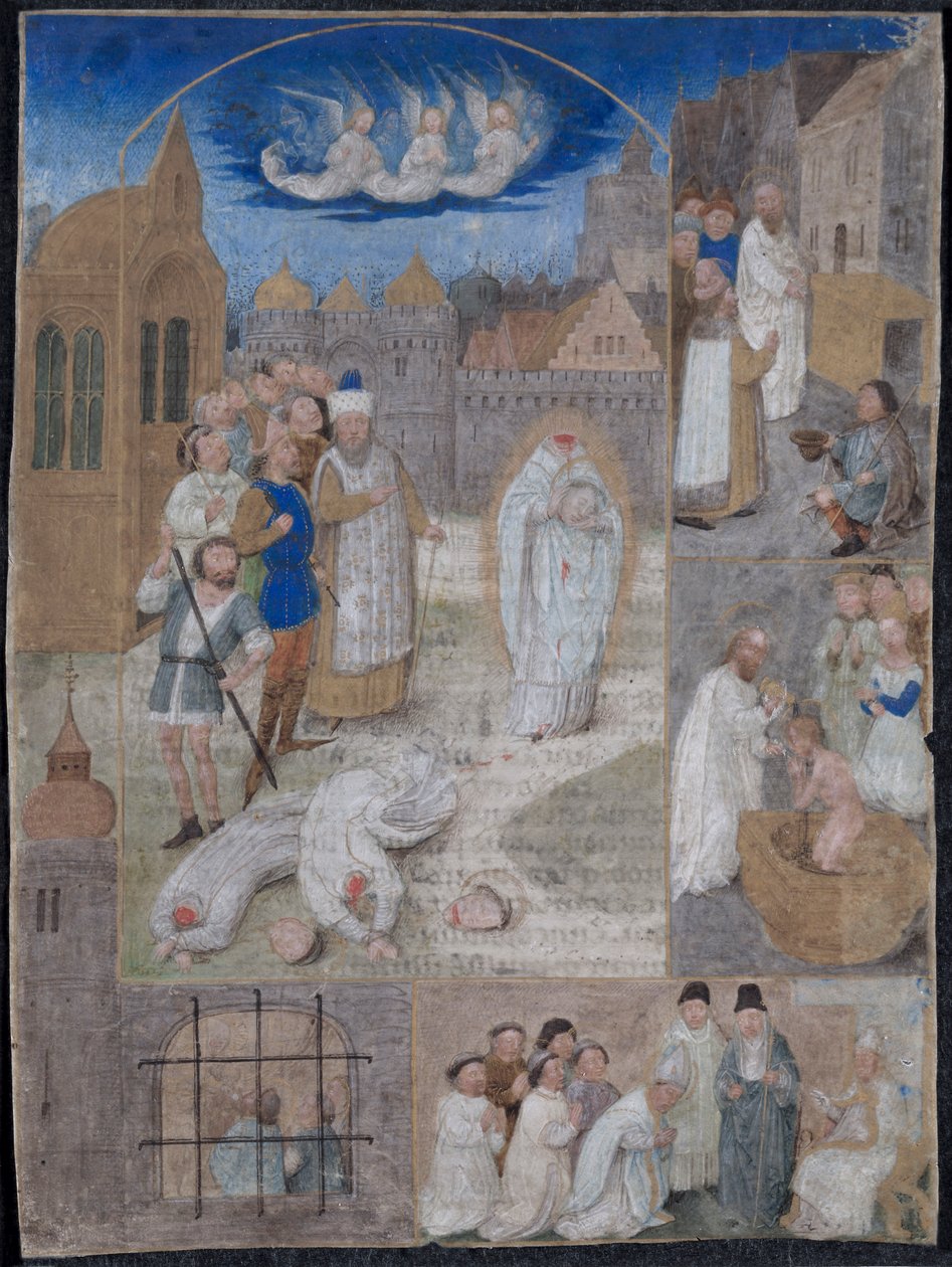 Blad uitgesneden uit een brevier van Karel de Stoute en Margaretha van York door Simon Marmion
