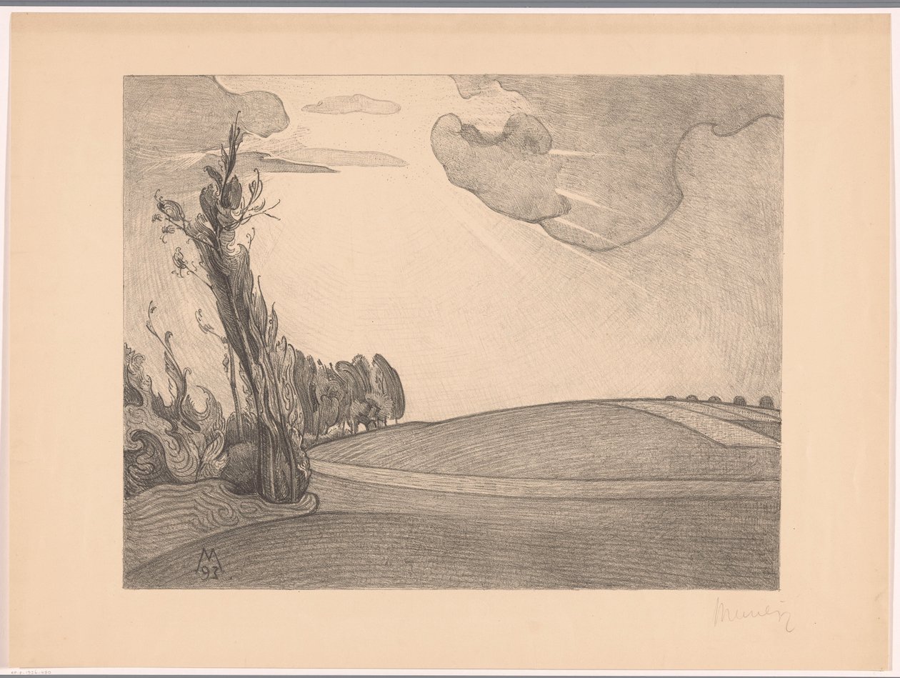 Glooiend landschap door Simon Moulijn (signed by artist)