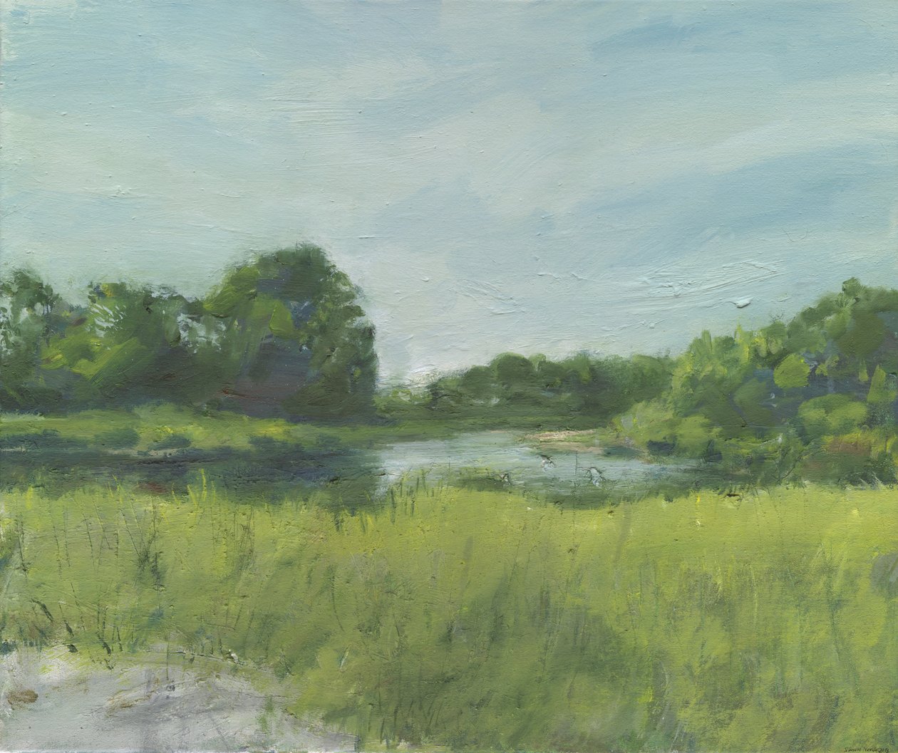 Burying Hill Beach, 2013 (olieverf op doek) door Simon Neville