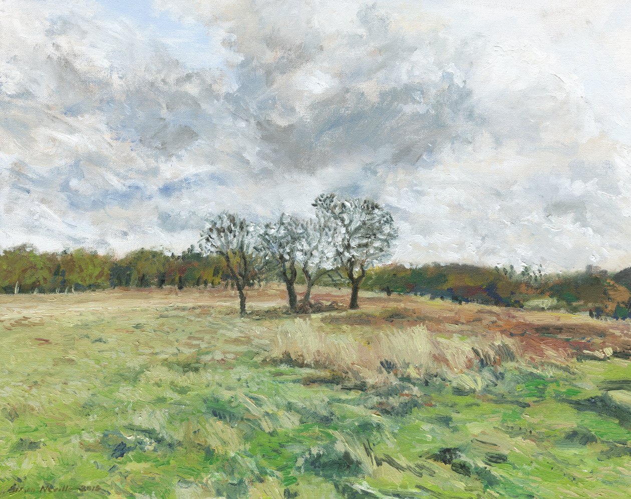 Richmond Park (olieverf op doek) door Simon Neville