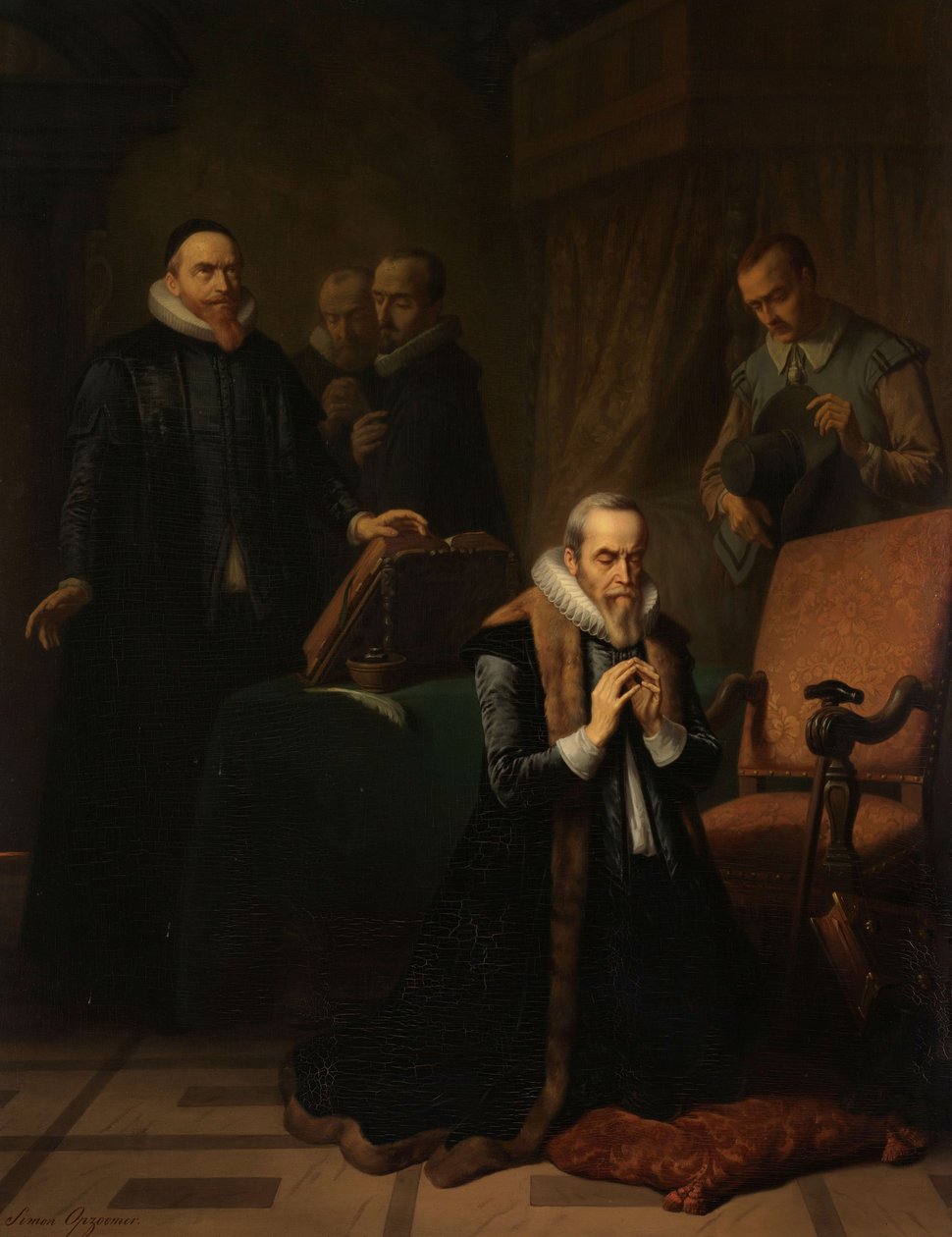 The last prayer of Johan van Oldenbarnevelt door Simon Opzoomer