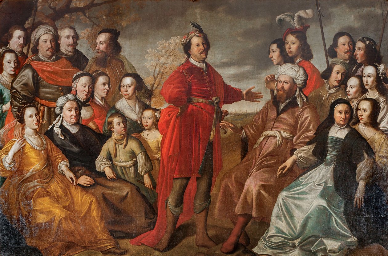 Het zogenaamde Gröning familieportret, ca. 1663 (olieverf op doek) door Simon Peter Tilemann