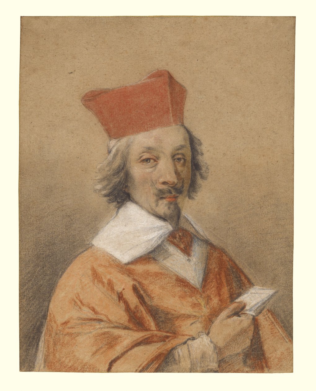 Portret van Armand-Jean du Plessis, kardinaal de Richelieu door Simon Vouet