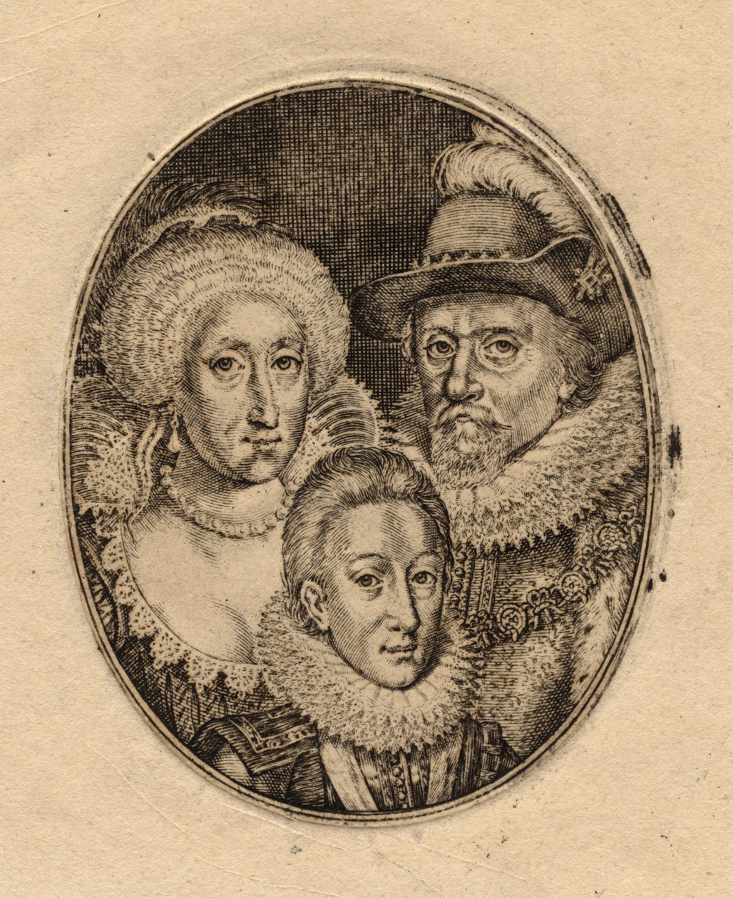 Anne van Denemarken; Koning Charles I als Prins van Wales; Koning James I van Engeland en VI van Schotland door Simon De Passe (2) door Simon van de Passe