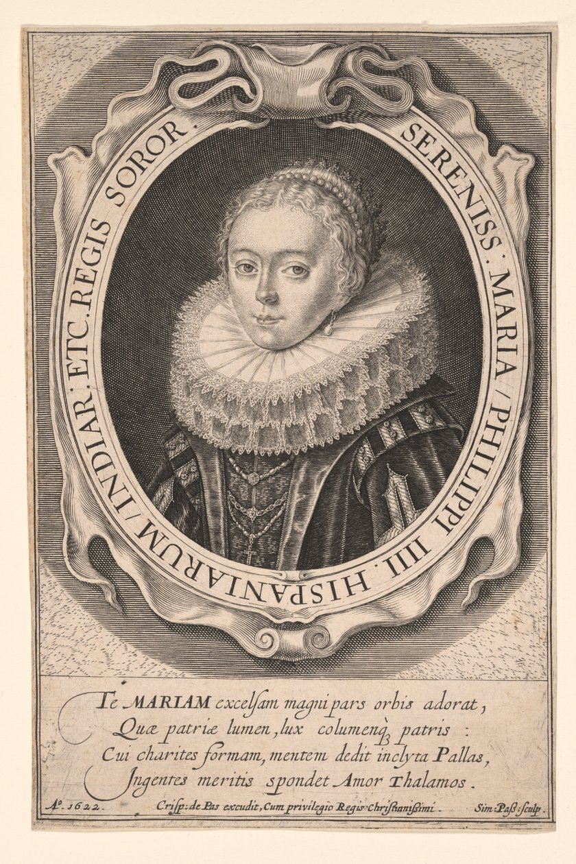 Maria van Oostenrijk, Infanta van Spanje door Simon van de Passe