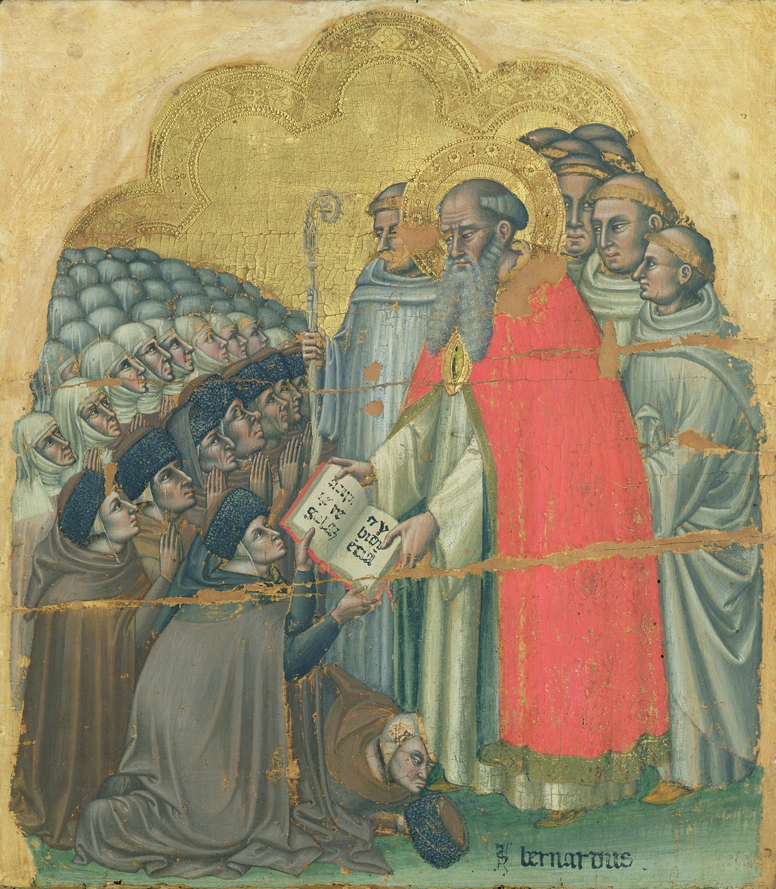 St. Bernard Tolomeo (1272-1348) geeft de Regel aan zijn Orde door Simone dei Crocifissi