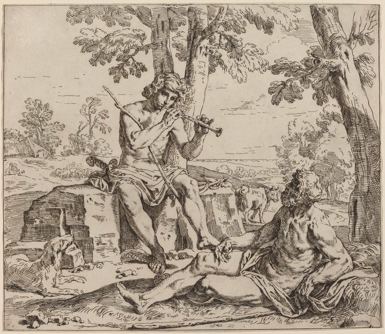 Mercurius en Argus door Simone Cantarini