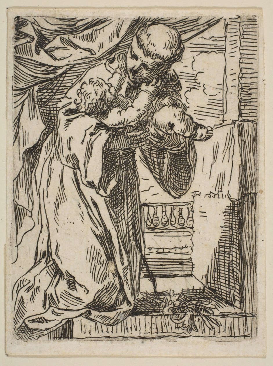Sint Antonius van Padua met het Christuskind door Simone Cantarini