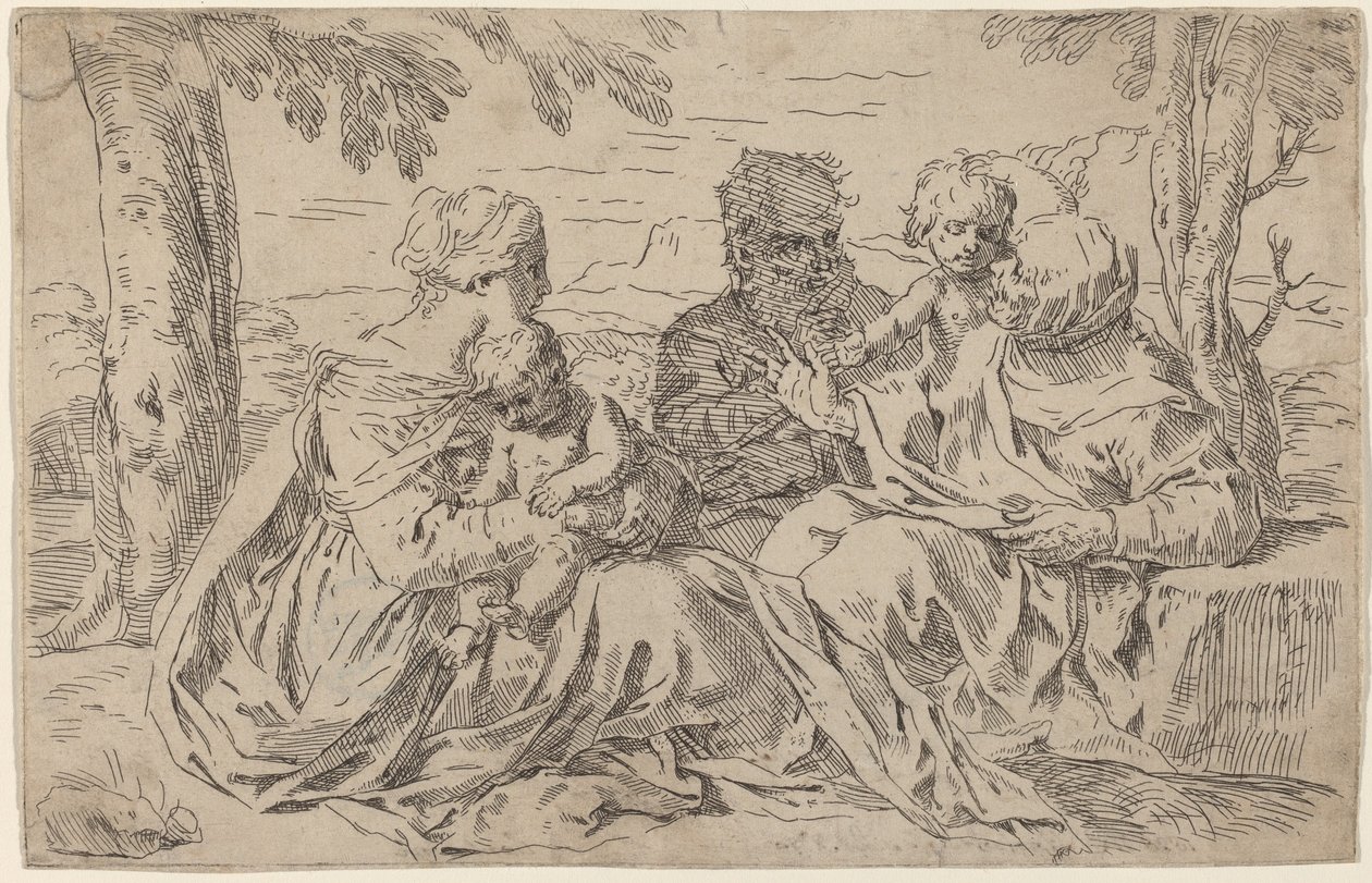 De Heilige Familie door Simone Cantarini
