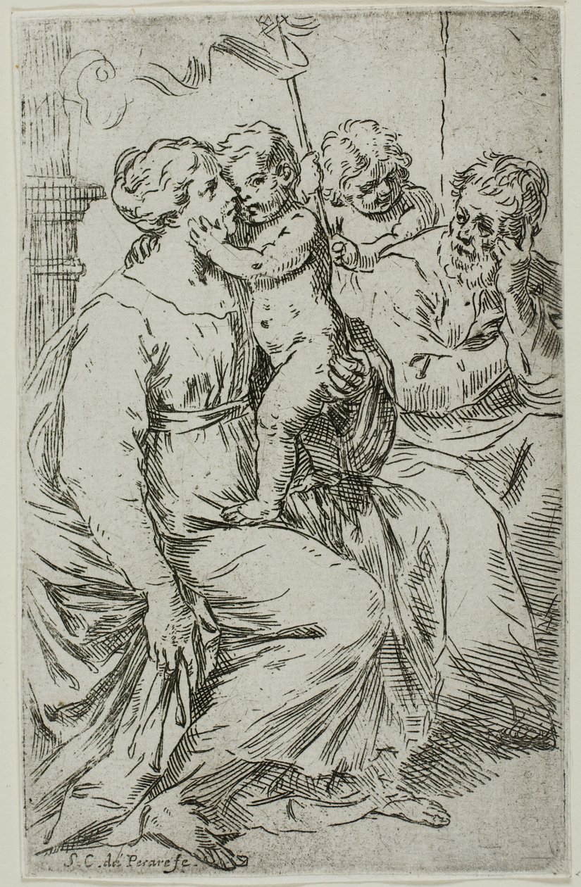 De Heilige Familie door Simone Cantarini