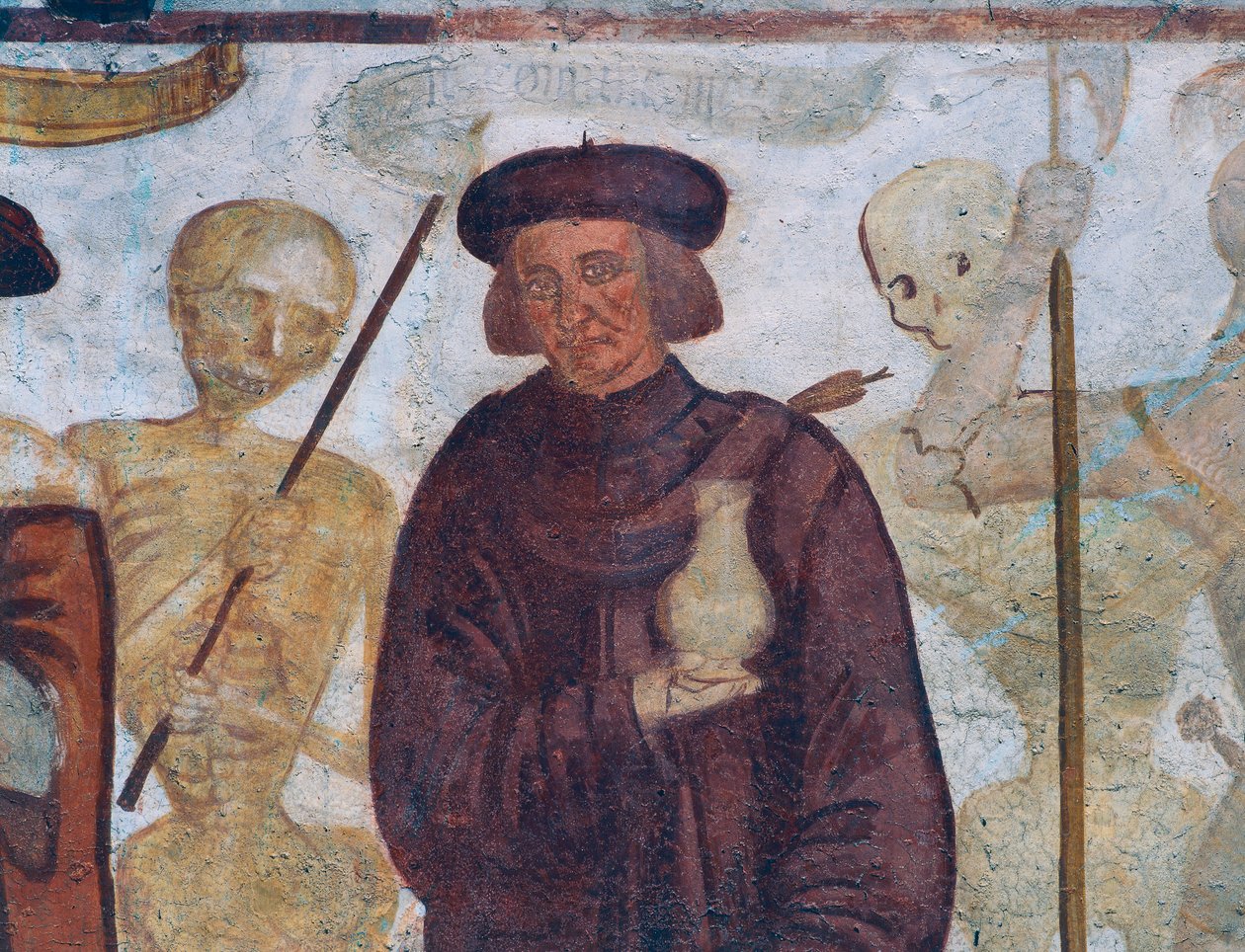 Dood met de dokter (detail) door Simone II Baschenis