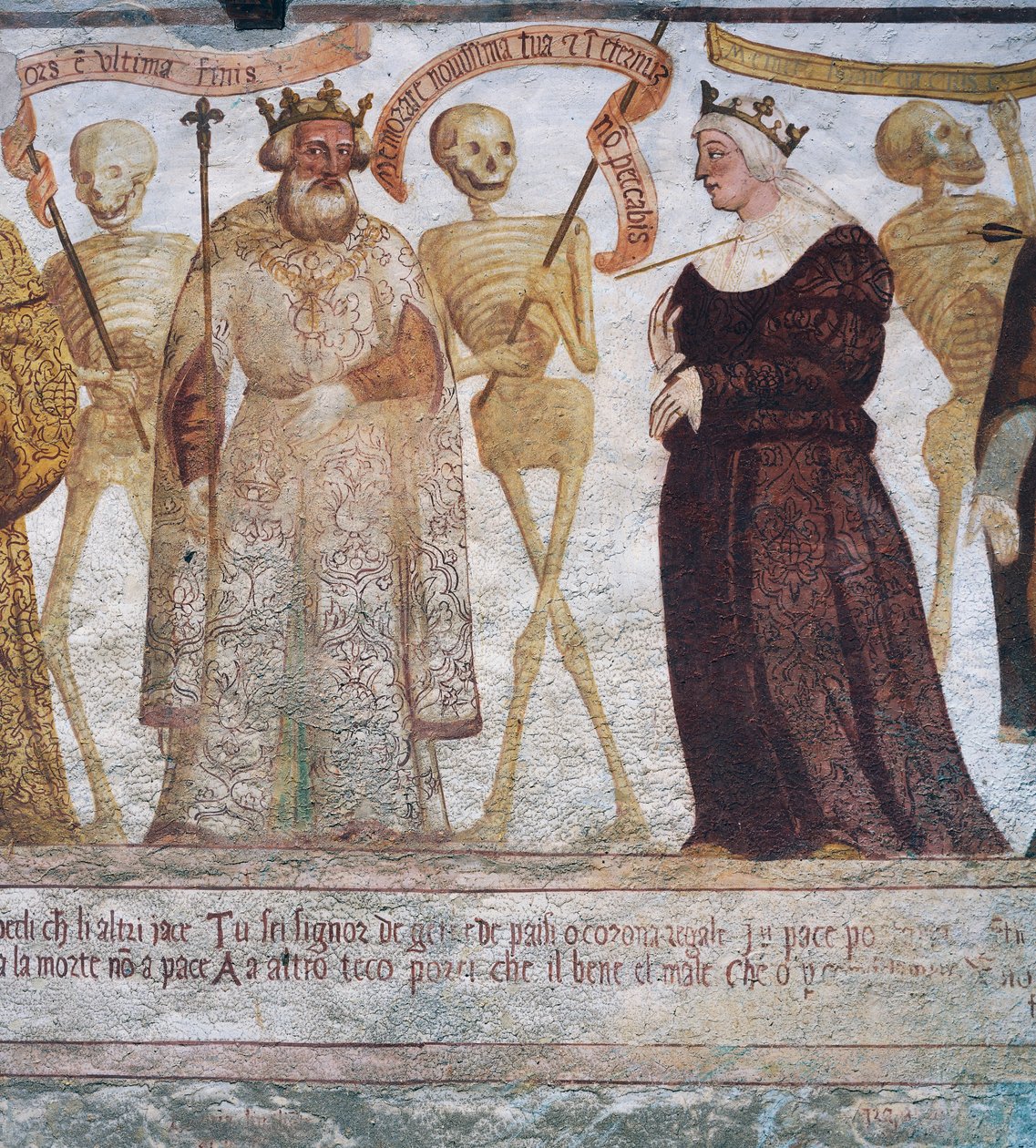 Dood met de koning en de koningin (detail) door Simone II Baschenis