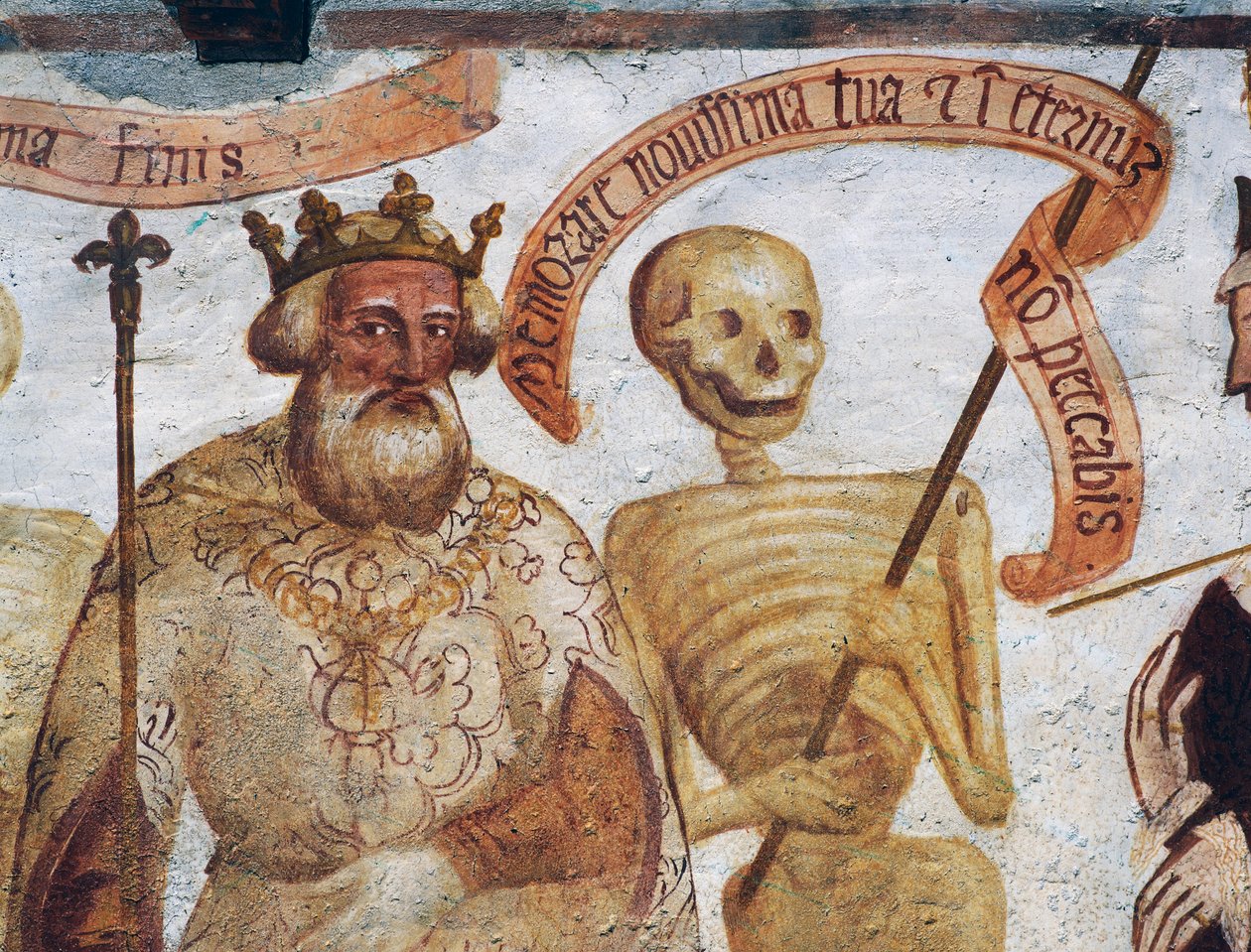 Dood met de koning (detail) door Simone II Baschenis