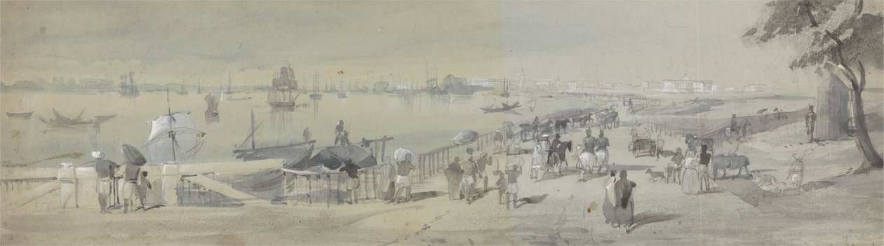 Algemeen uitzicht op Calcutta, vanaf de ingang van de Waterpoort van Fort William door Sir Charles DOyly