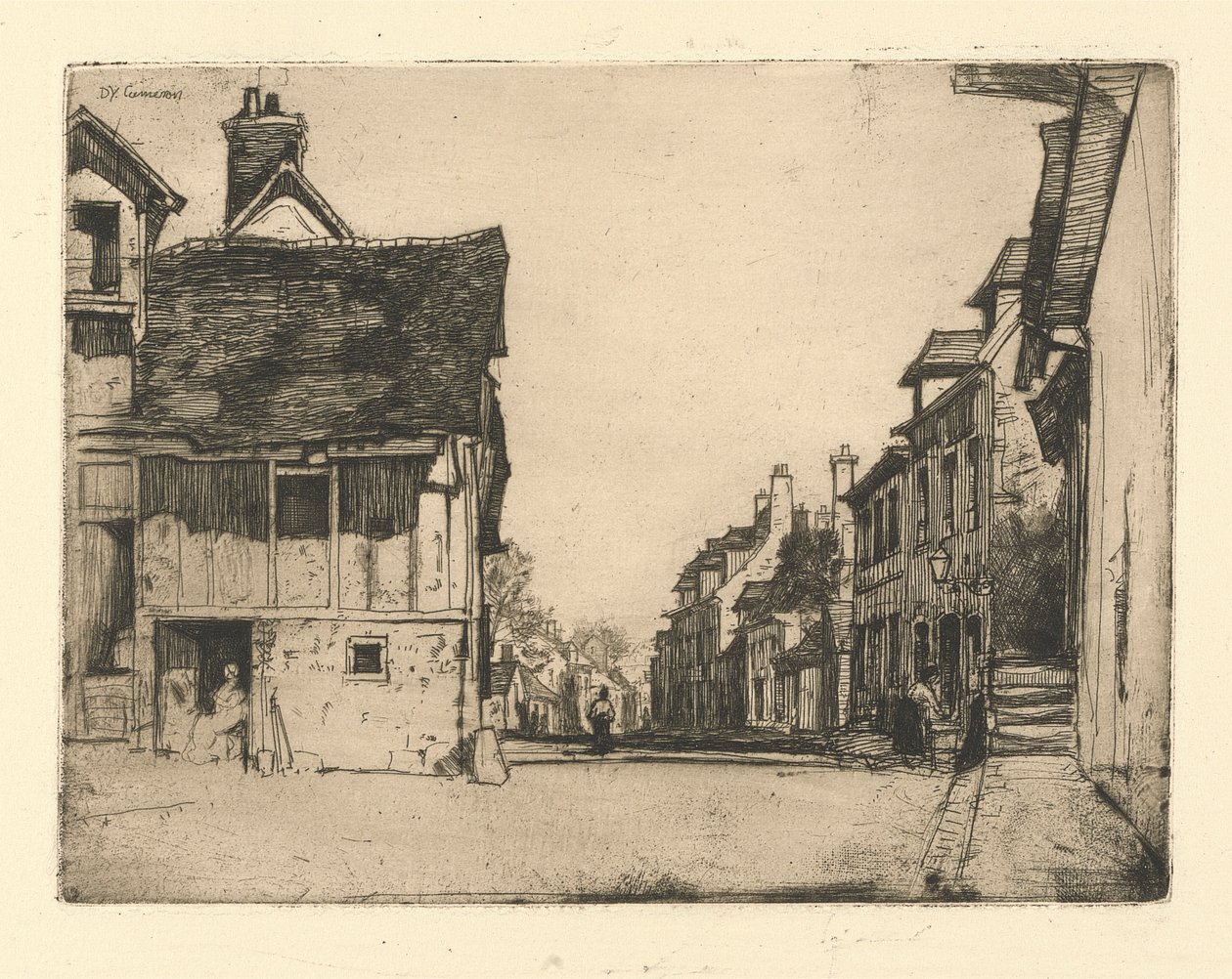 R. 359. Een Normandisch dorp door Sir David Young Cameron