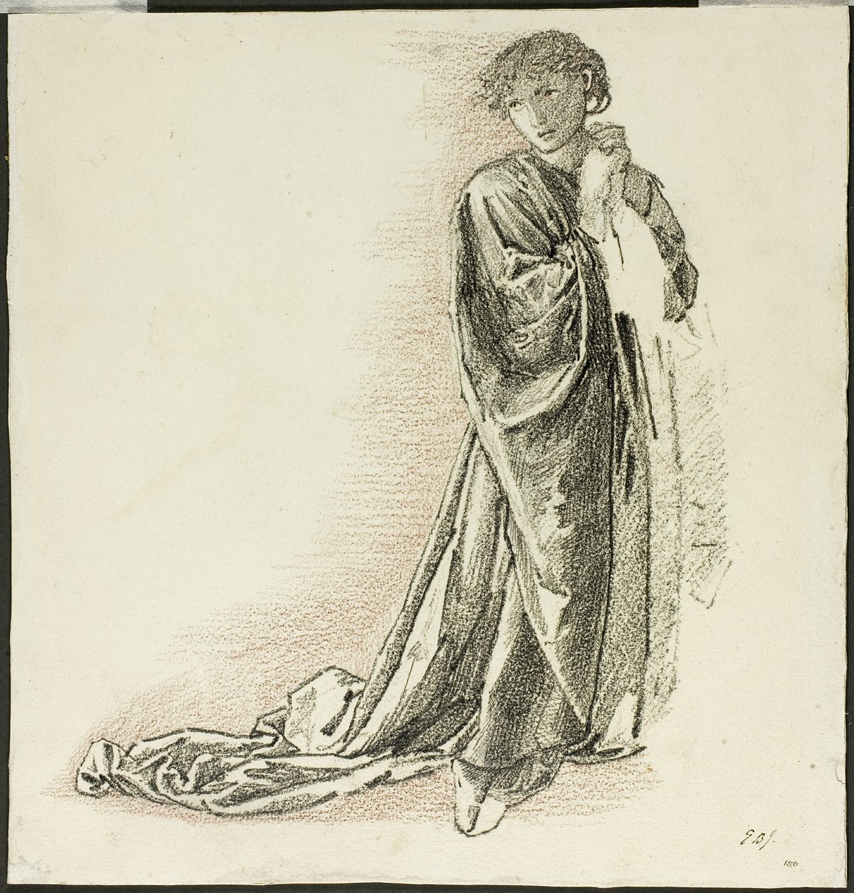 Knielende gedrapeerde figuur door Sir Edward Burne Jones