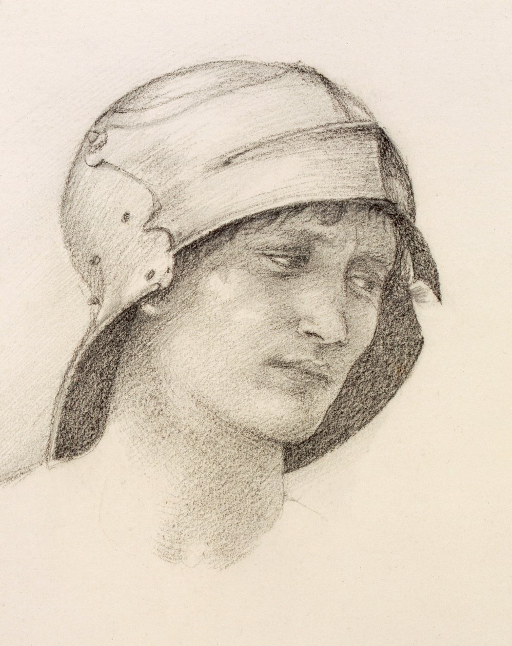 Vrouw met Hoed, detail uit een schetsboek, ca. 1880s door Sir Edward Burne Jones