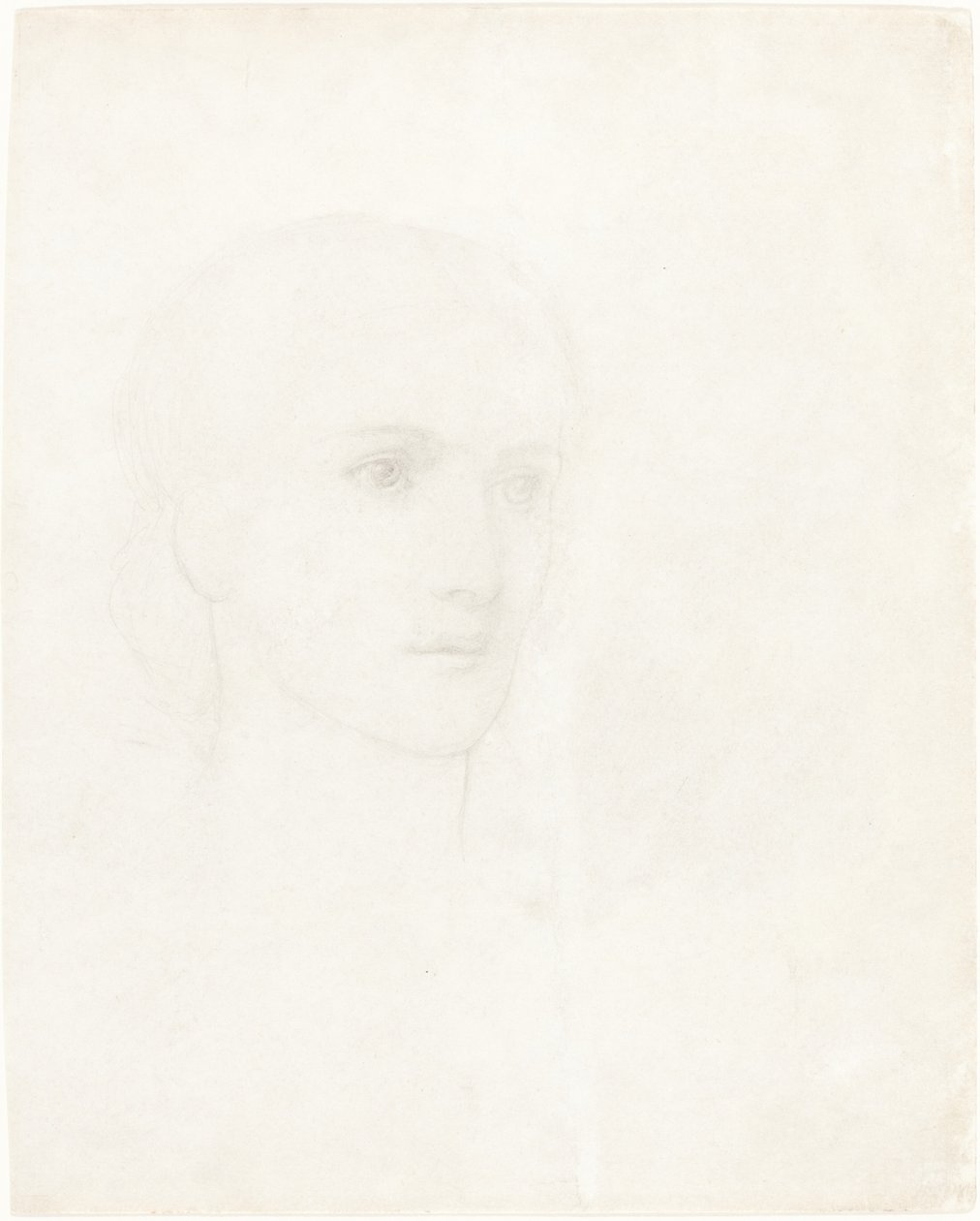 Hoofd van een Vrouw door Sir Edward Coley Burne Jones