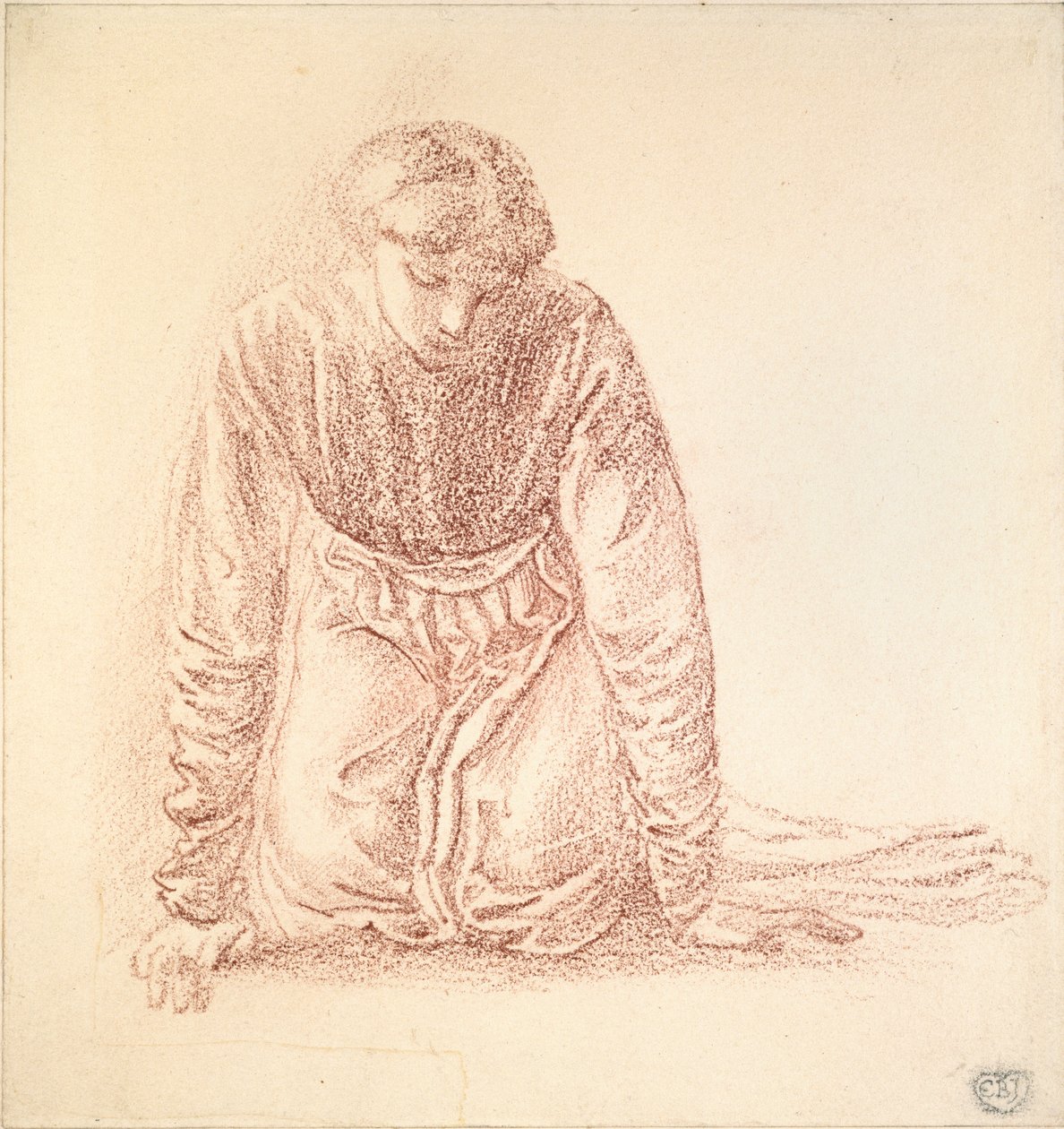 Knielende Vrouwfiguur door Sir Edward Coley Burne Jones
