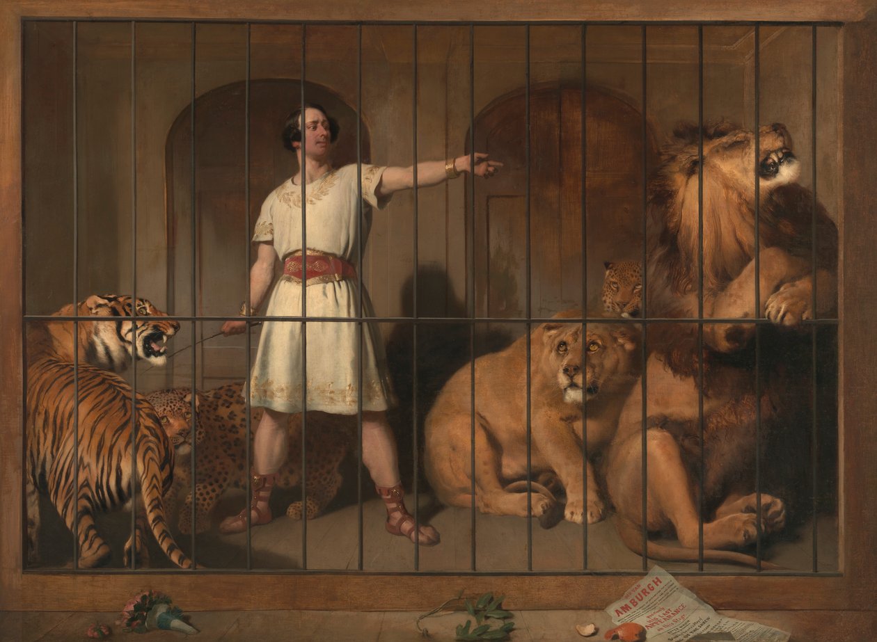 Portret van Mr. Van Amburgh, Zoals Hij Verscheen met Zijn Dieren in de Londense Theaters door Sir Edwin Henry Landseer