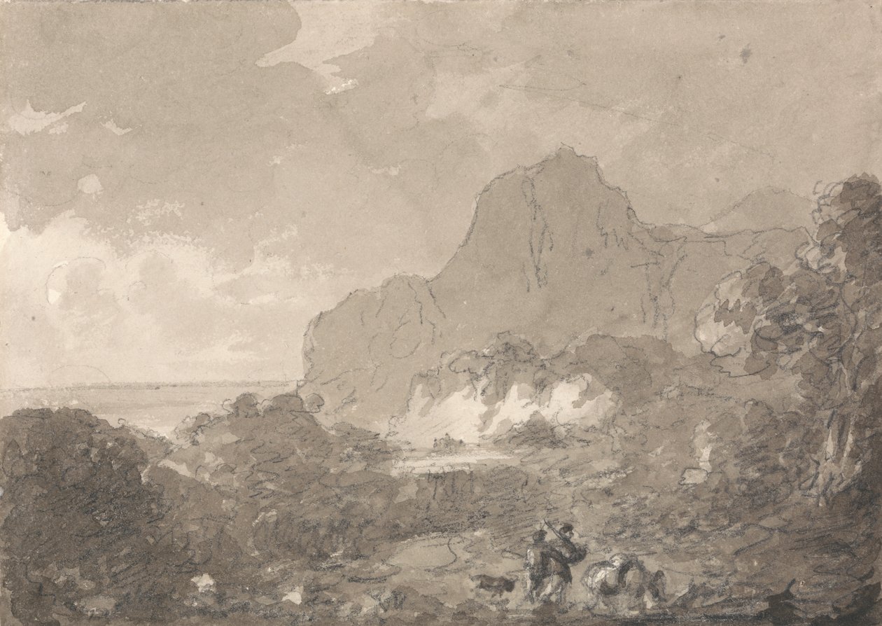 Uitzicht op de Kust van Italië door Sir George Howland Beaumont seventh Baronet