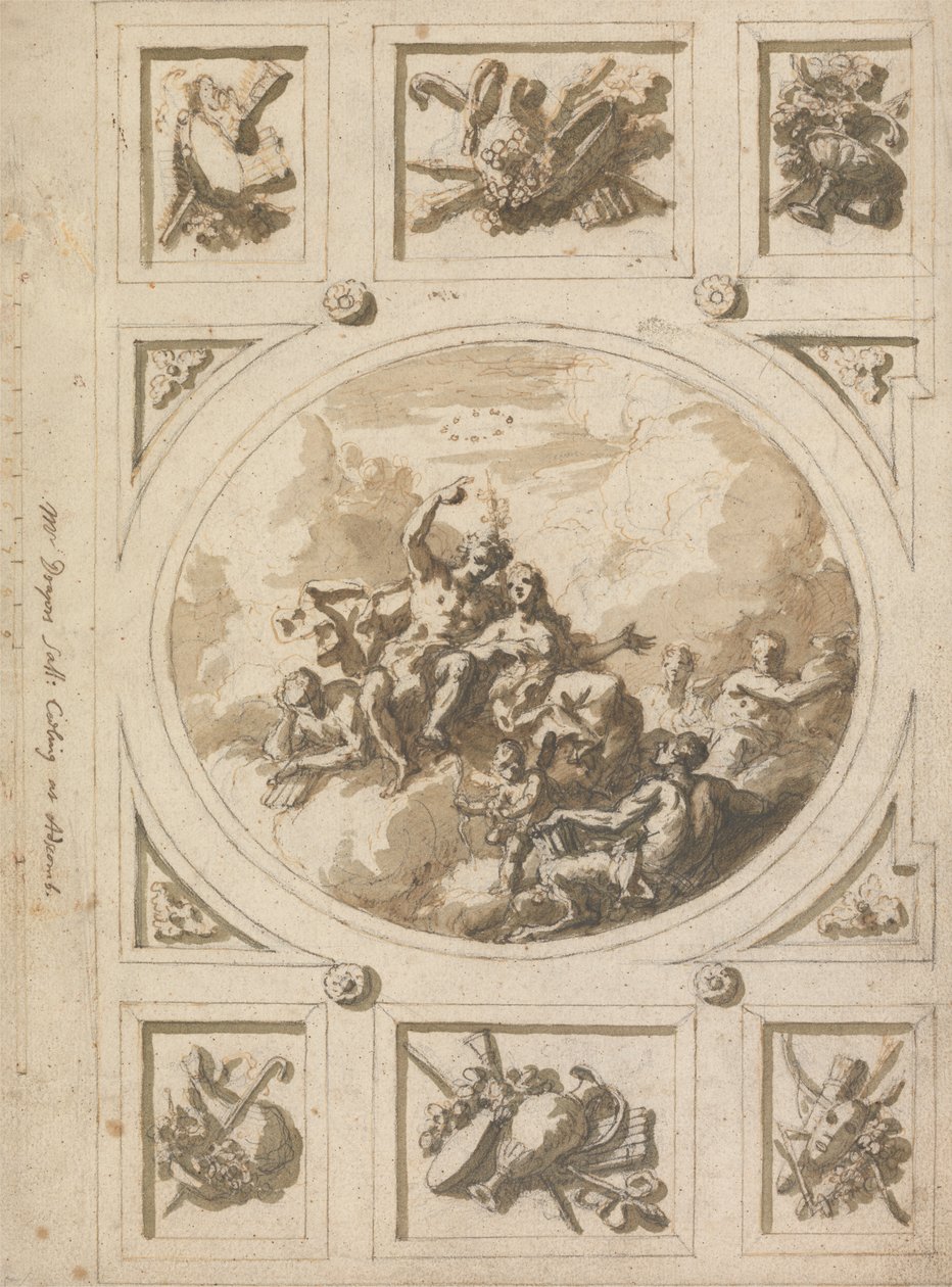 Ontwerp voor een Plafond in Addiscombe: Bacchus en Ariadne door Sir James Thornhill