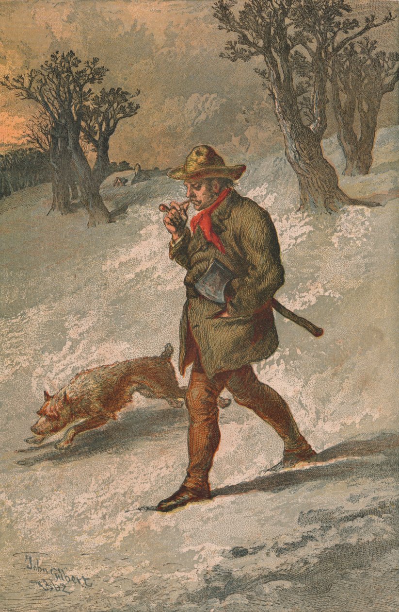 De houthakker en zijn hond, 1862 door Sir John Gilbert