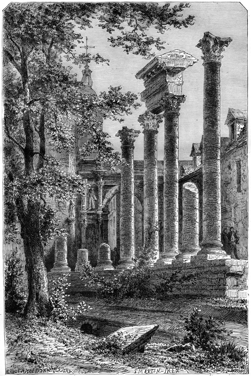 Overblijfselen van een Romeins theater in Besançon, Frankrijk, 1882-1884 door Smeeton