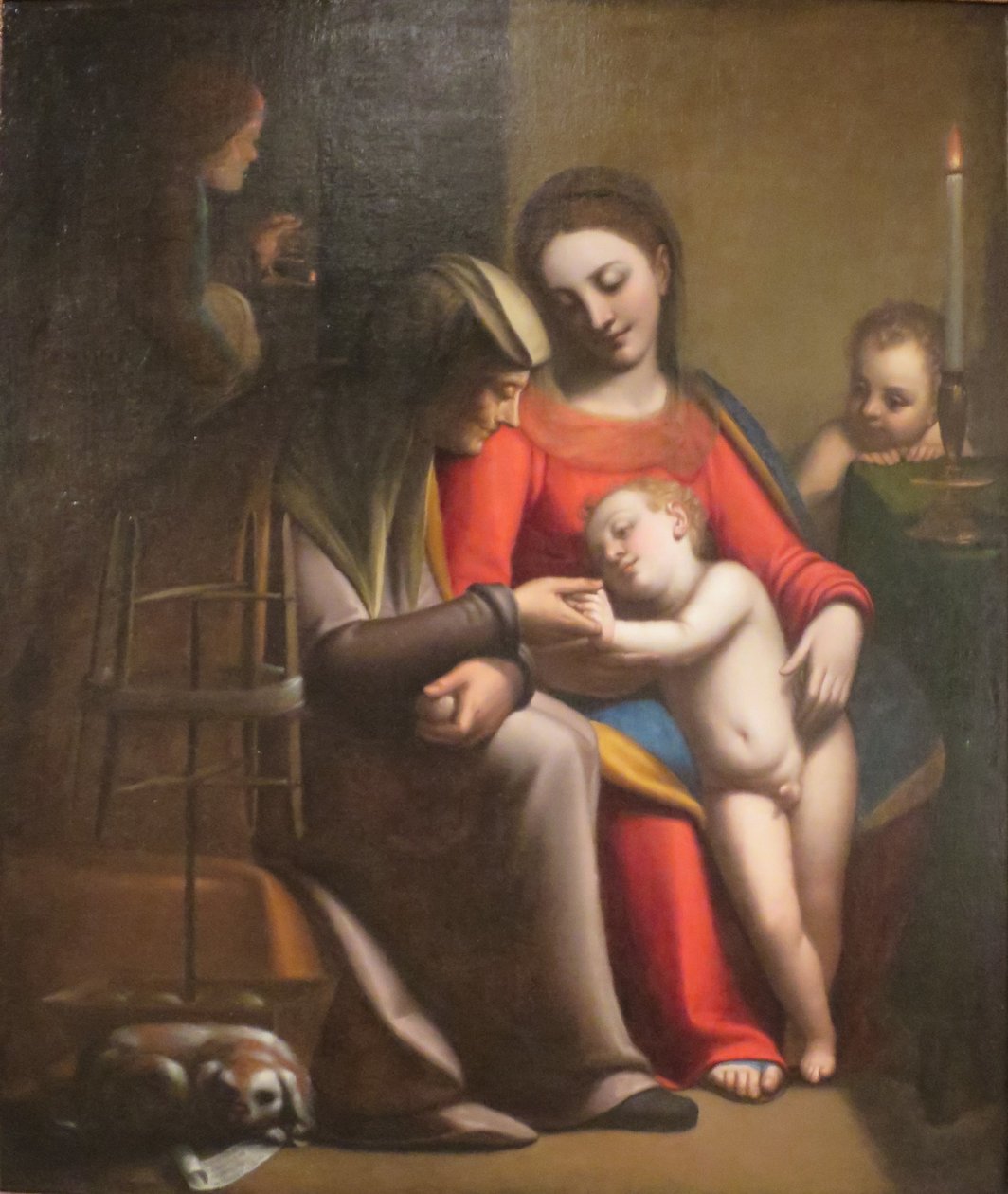 De Heilige Familie met de heiligen Anna en Johannes de Doper door Sofonisba Anguissola
