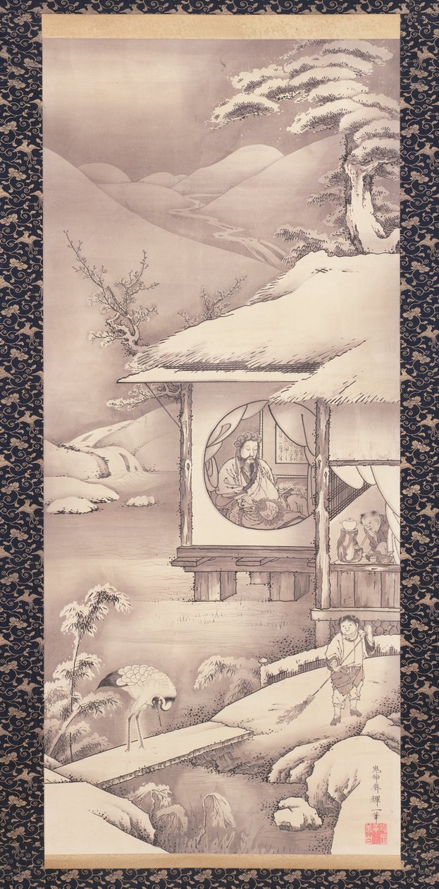 Lin Bu (Lin Hequing) ca. 1775 door Soga Shohaku