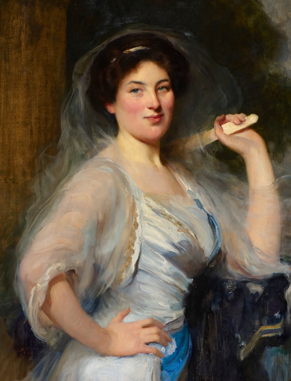 Portret van Gertrude Salaman, nicht van de kunstenaar (olieverf op doek) door Solomon Joseph Solomon